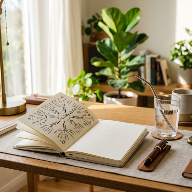 1年のビジョンを描く。理想の自分に近づくためのマインドマップ作成術：自己投資としての思考整理